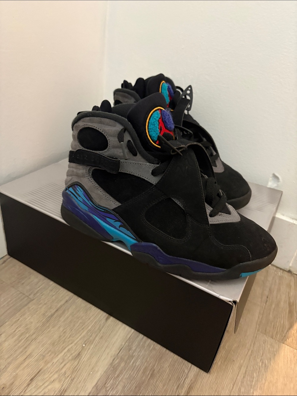 Jordan Kids Black, Gray & Teal High-Top Sneakers